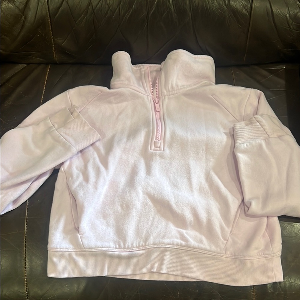 Kids Pink Half-Zip Sweatshirt
